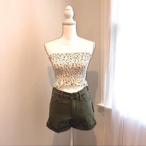 NWT adorable stretch-smock tube top,  delicate floral